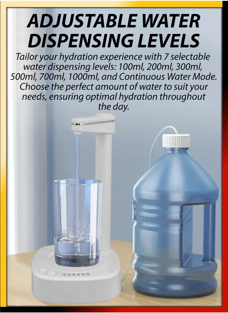 DBLEW Electric Desktop Water Bottle Dispenser Pump One Button Operation Universal 1800mAh USB Rechargeable Portable Bedside Automatic Tabletop Hydration Machine Hydration for Home Kitchen Office Camping  - Image 4