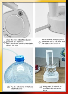 DBLEW Electric Desktop Water Bottle Dispenser Pump One Button Operation Universal 1800mAh USB Rechargeable Portable Bedside Automatic Tabletop Hydration Machine Hydration for Home Kitchen Office Camping  - Image 5