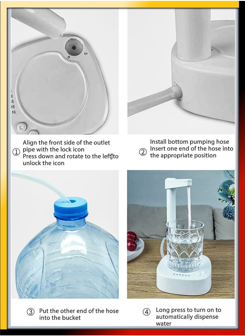 DBLEW Electric Desktop Water Bottle Dispenser Pump One Button Operation Universal 1800mAh USB Rechargeable Portable Bedside Automatic Tabletop Hydration Machine Hydration for Home Kitchen Office Camping  - Image 5