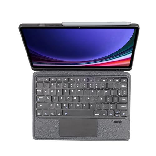 RTSY Kickstand Combo Keyboard case for Samsung Galaxy Tab S10 Lite, S10 FE, S9, S9 FE, S8, S7 (11/10.9 Inch) with 7-Color Backlit & Touchpad, Portrait & Horizontal Mode, Magnetic Detachable Keyboard - Image 1