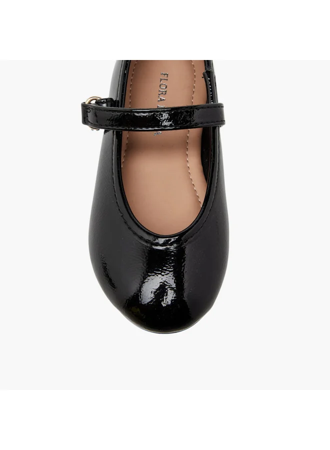 Flora Bella By Shoexpress Girls Solid Ballerina Shoes with Hook and Loop Closure