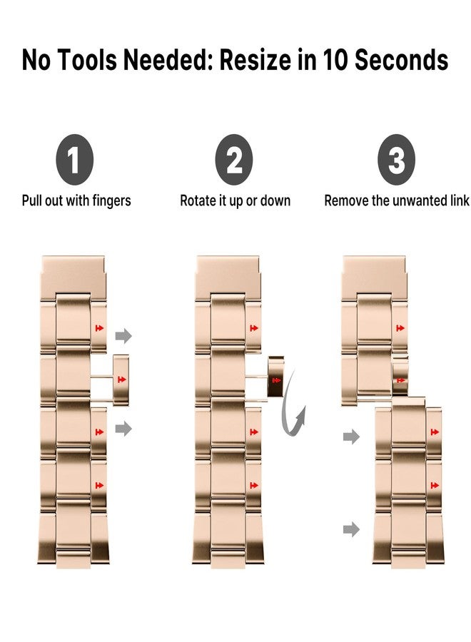 Fullmosa Compatible Metal Apple Watch Band 38mm 40mm 41mm, Upgraded Version Stainless Steel iWatch Strap with Case for iWatch Series 9/8/7/6/5/4/3/2/1/SE2/SE, Rose Gold - Image 2