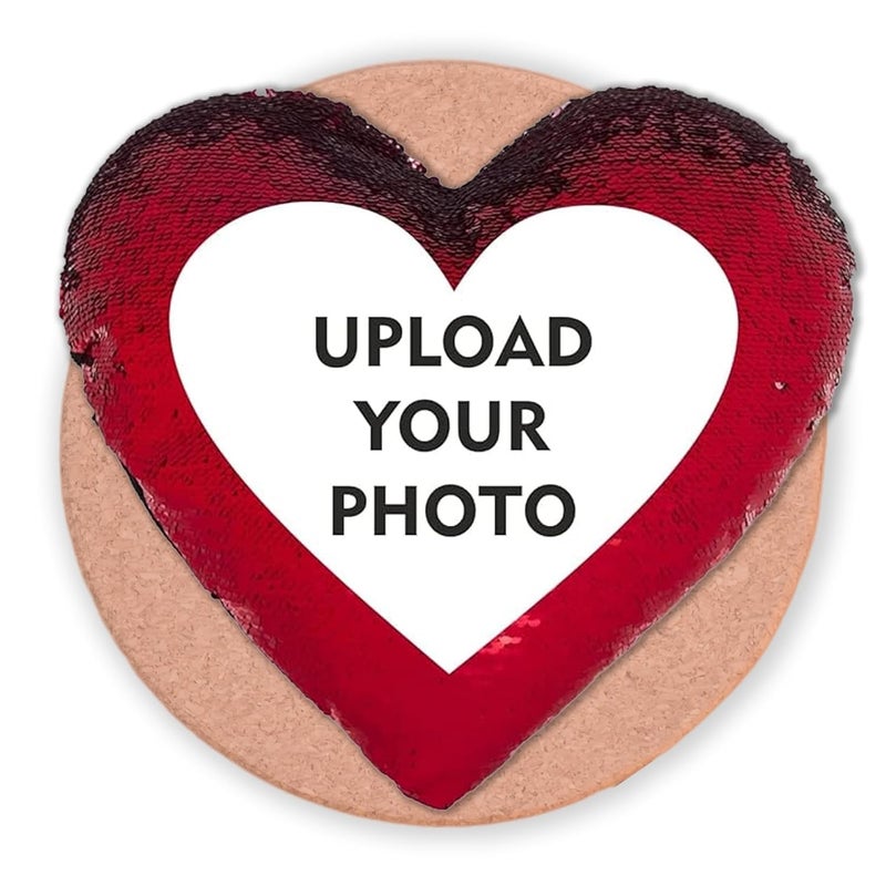 SAVRI Personalized Heart Shape Magic Cushion with Photo Print Filler Romantic Valentines Day Gift for Girlfriend Boyfriend Husband Wife Love Theme Cushion for Special Moments - Image 1