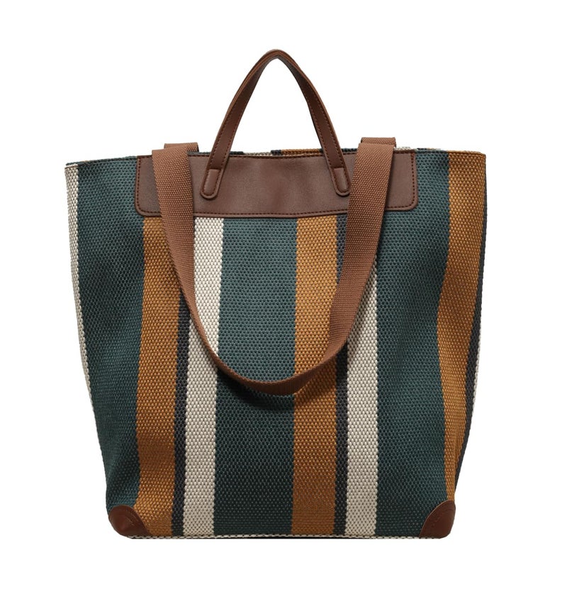 HFLZBRO Large Women's Work Tote Bag â€“ 13inch Laptop Compartment,Canvas Shoulder Bag for Office & Daily Use,Tote Bag with Spacious Storage (BROWN, Large) - Image 1