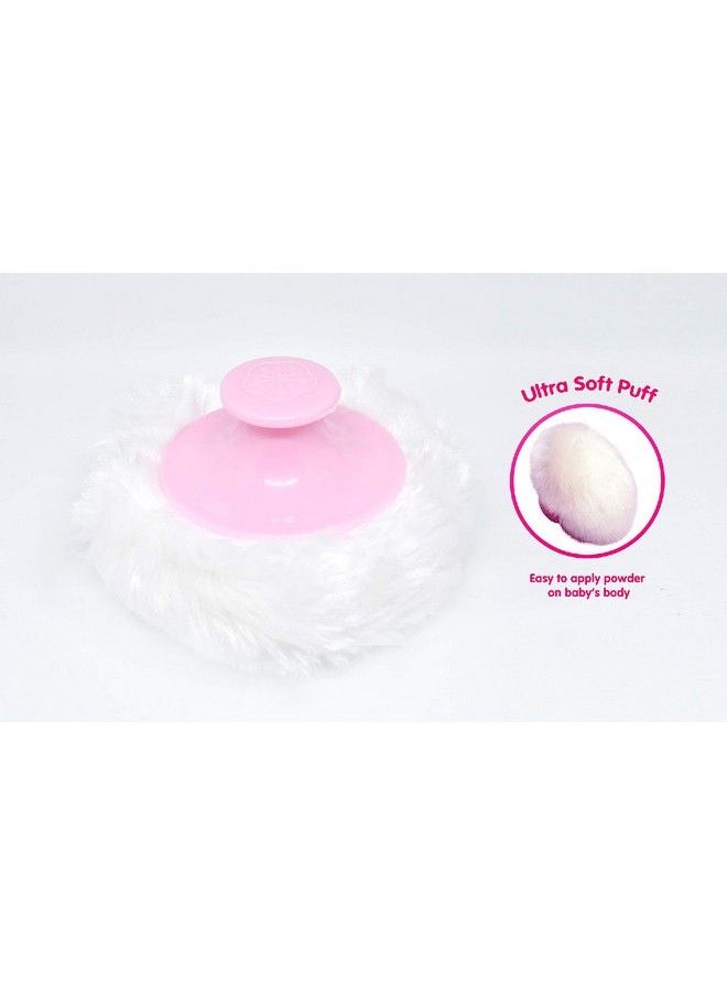 The Little Lookers - Portable Baby Skin Care Baby Powder Puff With Box Holder Container For New Born And Kids For Baby Face And Body (Pink) - Image 1
