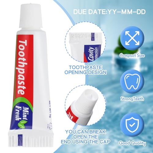 Dimsile Mini Toothpaste Bulk Regular Clean Mint Toothpaste for Bad Breath Helps Freshens Breath Whitens Teeth Travel Size 018oz for Home Hotel Office School Camping - Image 5