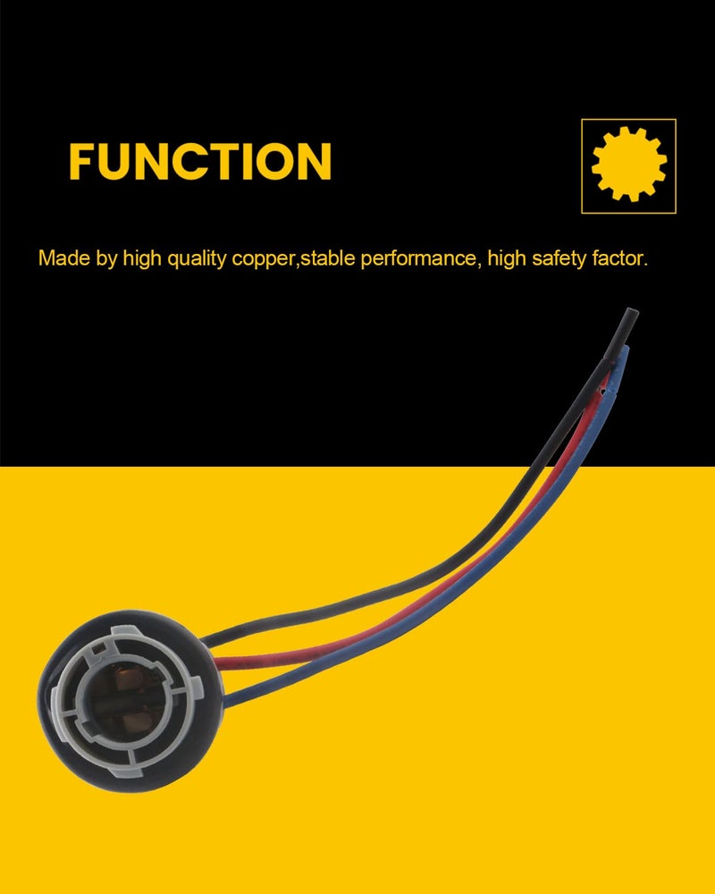 Qasim 1157 LED Bulbs Socket 2057 2357 7528 BAY15D Base Holder Wiring Harness for Turn Signal Brake Tail Lights-4Packs - Image 5