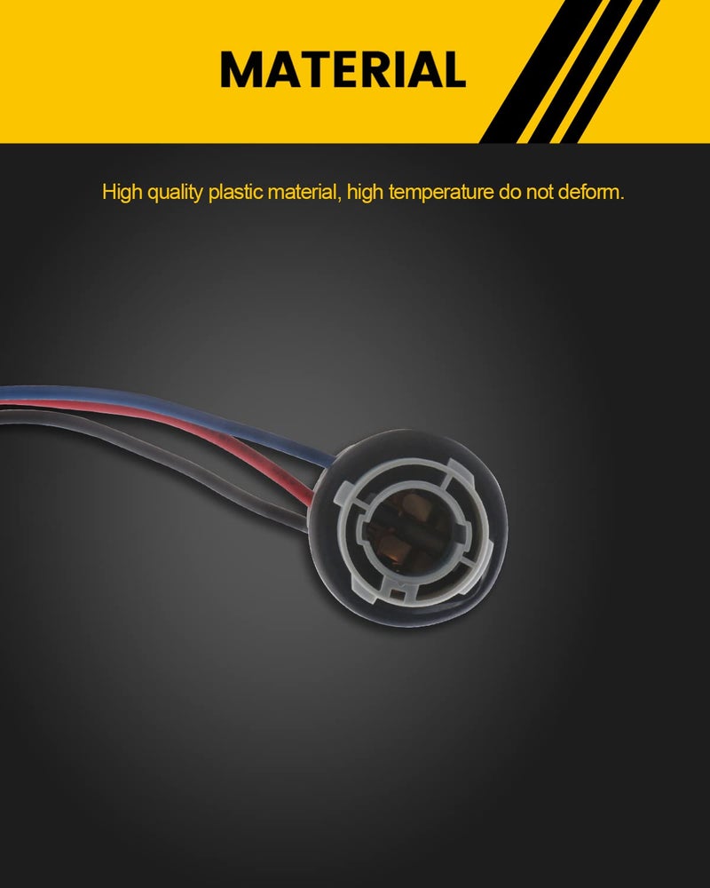 Qasim 1157 LED Bulbs Socket 2057 2357 7528 BAY15D Base Holder Wiring Harness for Turn Signal Brake Tail Lights-4Packs - Image 4