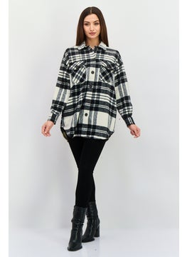 Black Tape Women Plaid Jacket Shirt, Multicolor  - Image 4