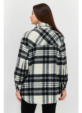 Black Tape Women Plaid Jacket Shirt, Multicolor  - Image 3