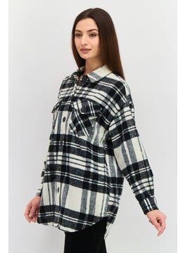 Black Tape Women Plaid Jacket Shirt, Multicolor  - Image 2