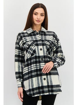 Black Tape Women Plaid Jacket Shirt, Multicolor  - Image 1