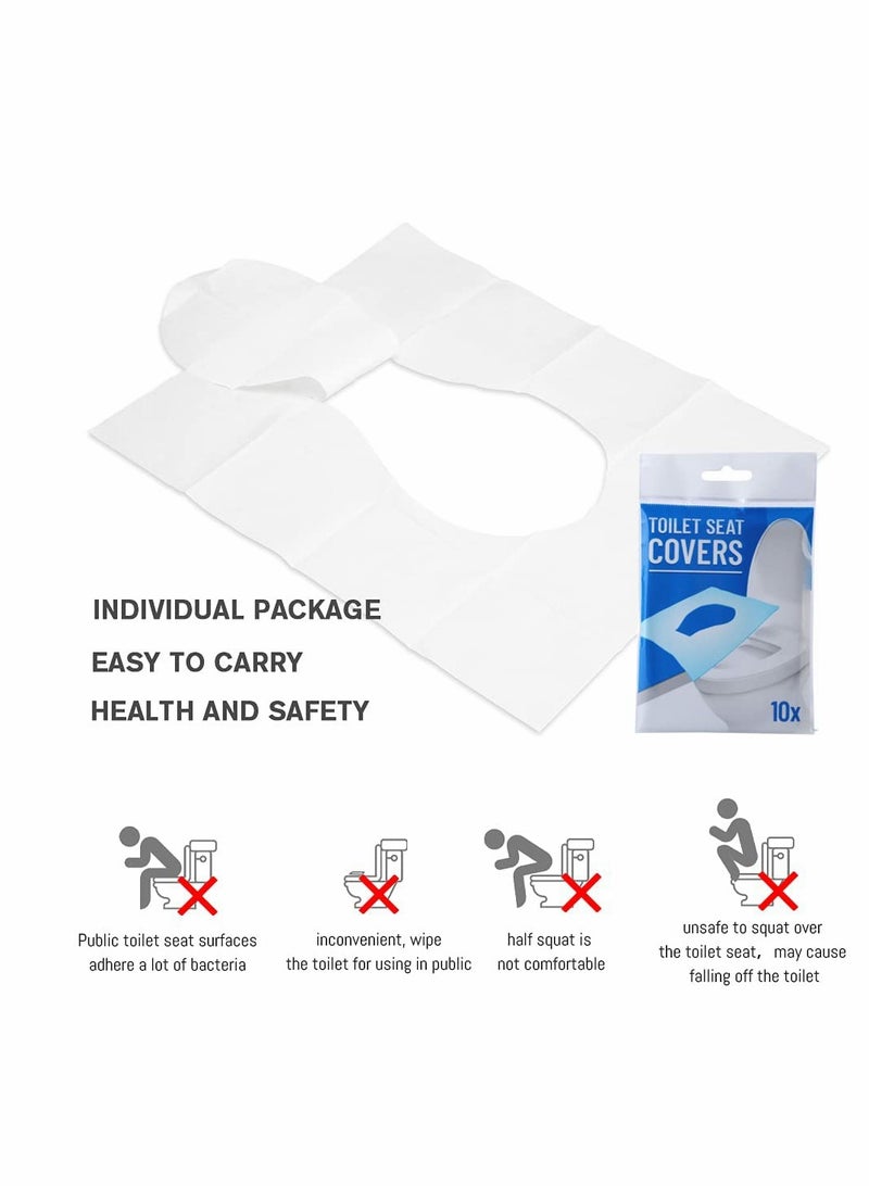 Excefore Toilet Seat Covers Disposable, 50-Count Flushable Paper Travel Toilet Seat Covers, Great Biodegrable Accessories for Public Restrooms, Airplane, Camping  - Image 3