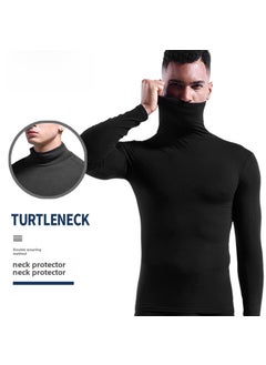 Generic Mens Thermal High Collar Slim Long Sleeve Top Black  - Image 4