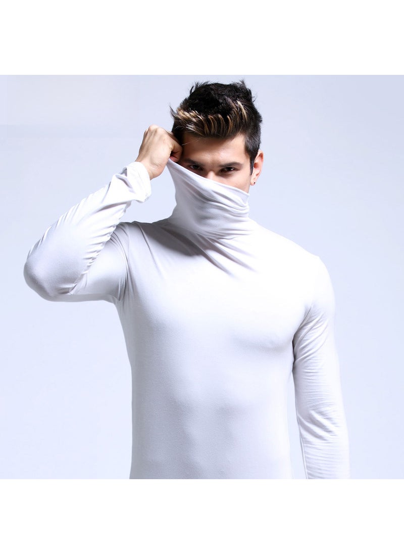Generic قميص رجالي حراري بأكمام طويلة وياقة عالية ونحيف باللون الأسود  - Image 3