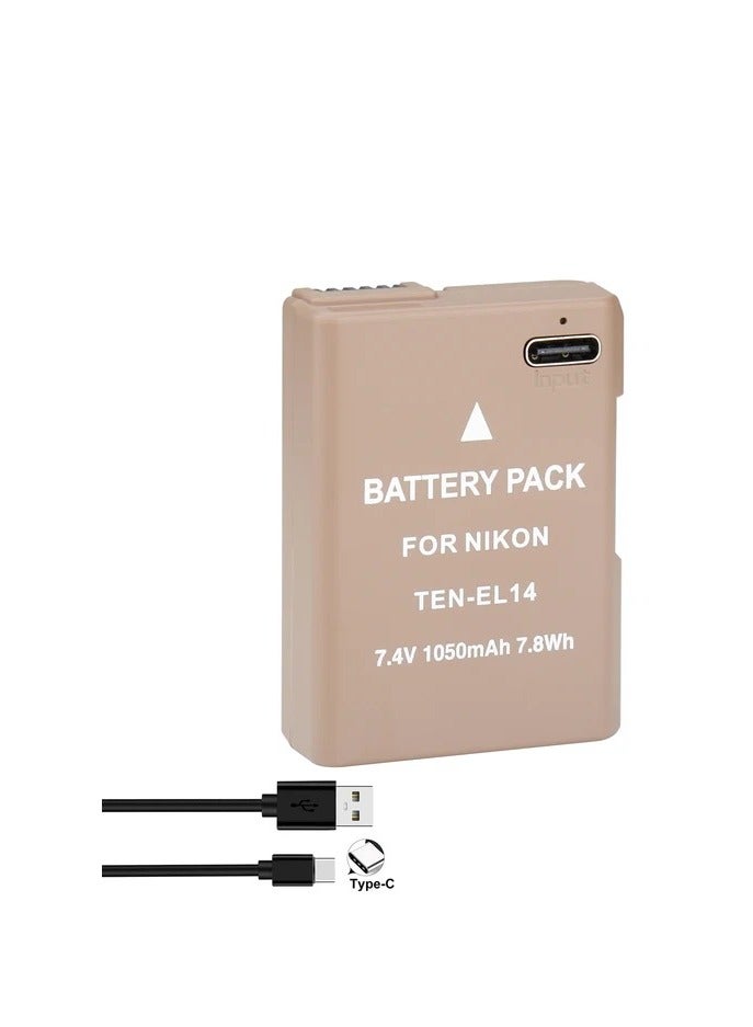 Probty 2 Camera Batteries  1050mAh EN-EL14a EN-EL14 With USB-C Charging Port for Nikon - Image 3