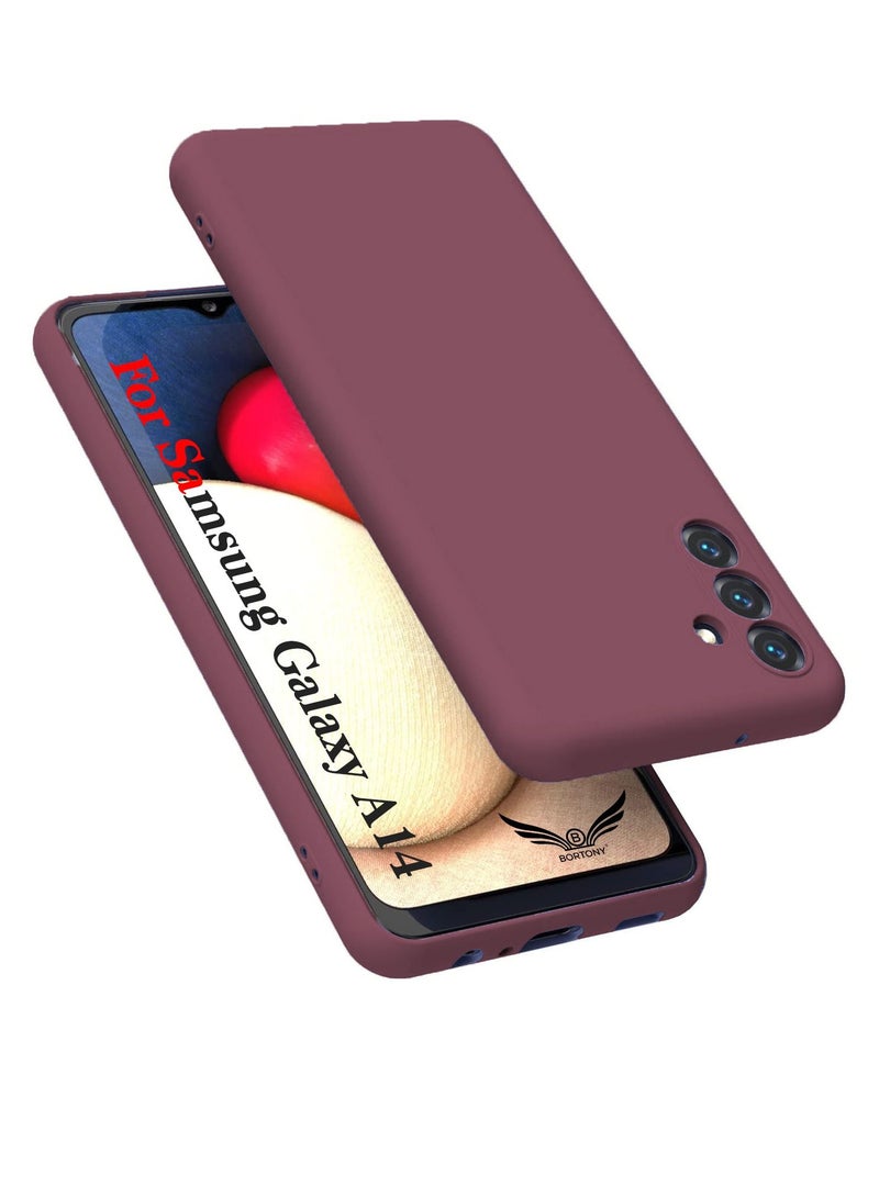 بورتوني جراب Galaxy A14 من السيليكون السائل المقاوم للصدمات غطاء ناعم رفيع مع بطانة داخلية من الألياف الدقيقة الناعمة متوافق مع Samsung Galaxy A14 4G / 5G - Image 1
