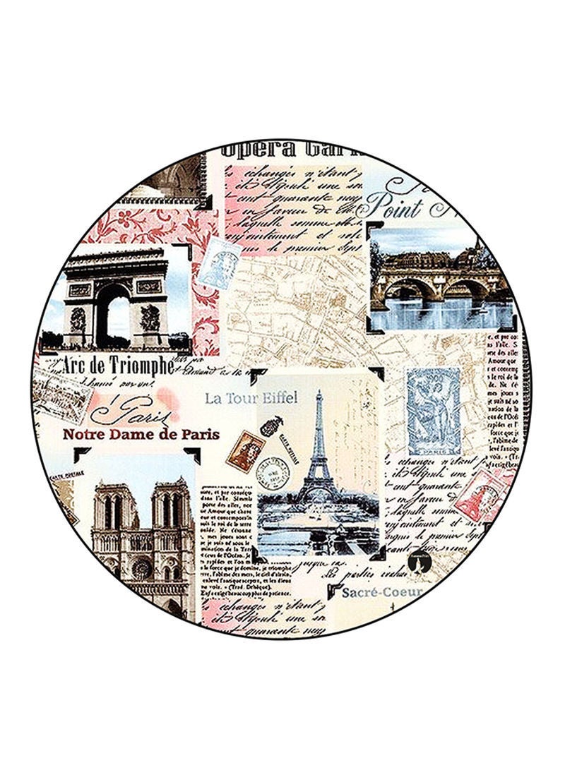 RKN Newspaper Printed Fridge Magnet  Round  Multicolour - Image 1