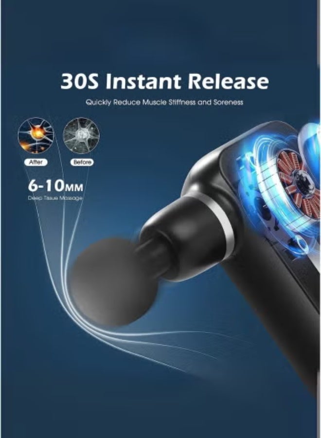 TIGER Triangular LCD Electric Massage Gun | 32 Vibration Levels | Deep Tissue Percussion Massager with 8 Replaceable Heads | Muscle Recovery, Pain Relief & Relaxation Therapy Device - Image 4