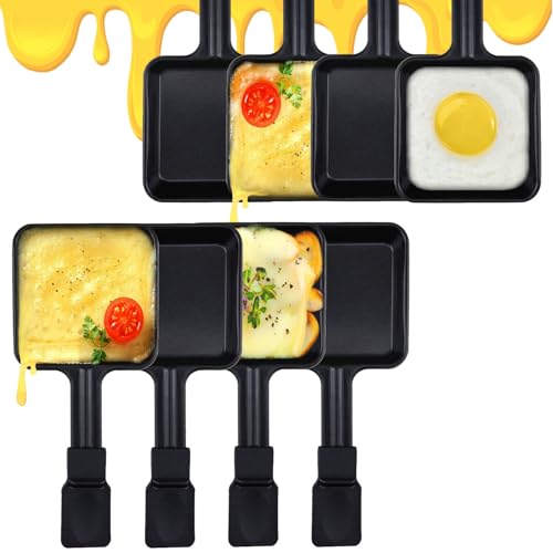 HONNE 8pcs/set Square Shape Non-Stick Coating Mini Raclette Grill Pan Cheese Pan Replacement/Additional Raclette Dishes Mini Grill Pan - Image 1