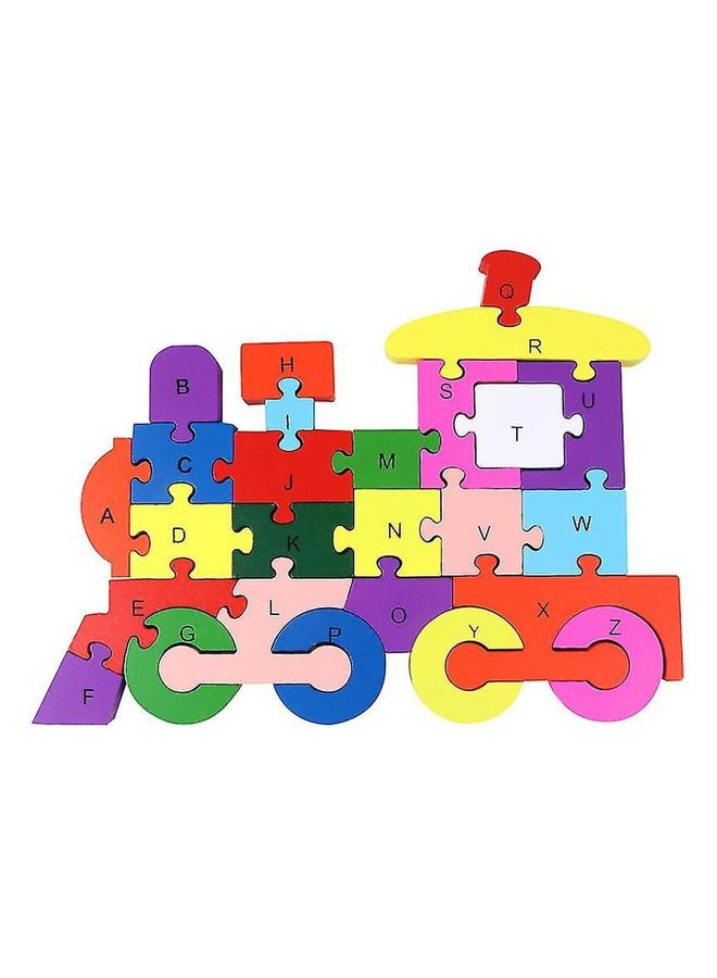 Children's Educational Wooden Alphabet Puzzle Toy Building Blocks - Image 1