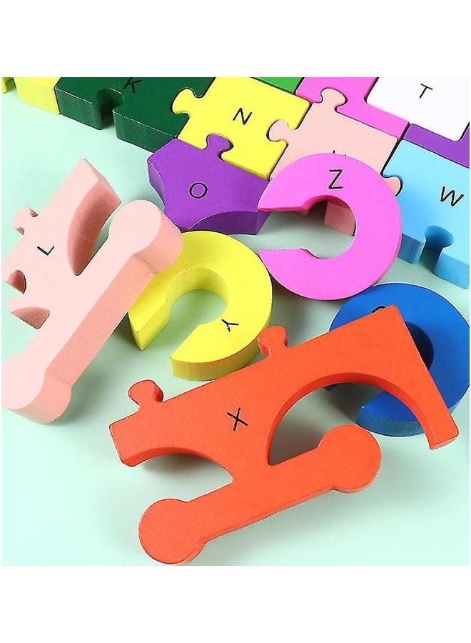 Children's Educational Wooden Alphabet Puzzle Toy Building Blocks - Image 2