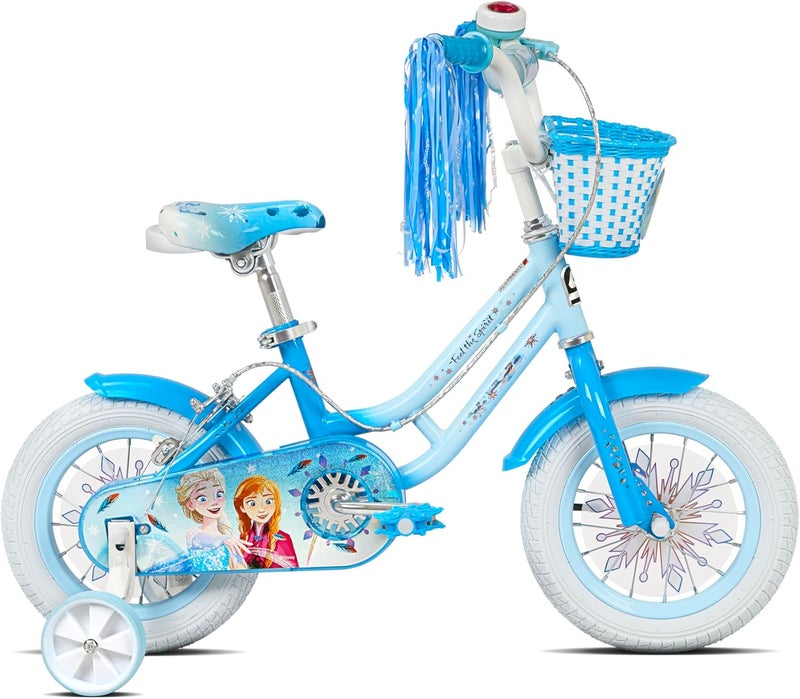Spartan Disney Frozen Winter Frost 12-Inch Girls Bike | 12-Inch Wheel Size | Removable Training Wheels | Adjustable Seat | Front Basket, Rear Mudguard, Official Disney Frozen Graphics | Light Blue - Image 3