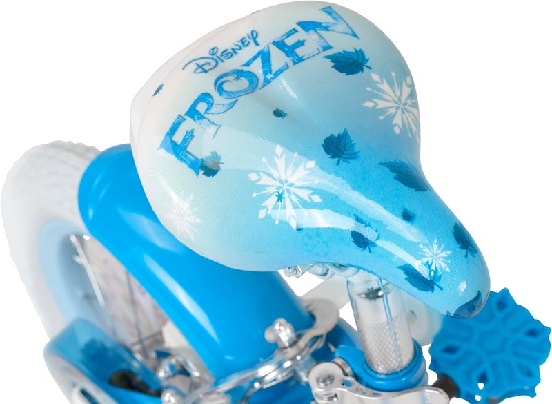 Spartan Disney Frozen Winter Frost 12-Inch Girls Bike | 12-Inch Wheel Size | Removable Training Wheels | Adjustable Seat | Front Basket, Rear Mudguard, Official Disney Frozen Graphics | Light Blue - Image 4
