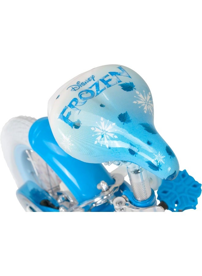Spartan Disney Frozen Winter Frost 12-Inch Girls Bike | 12-Inch Wheel Size | Removable Training Wheels | Adjustable Seat | Front Basket, Rear Mudguard, Official Disney Frozen Graphics | Light Blue - Image 4
