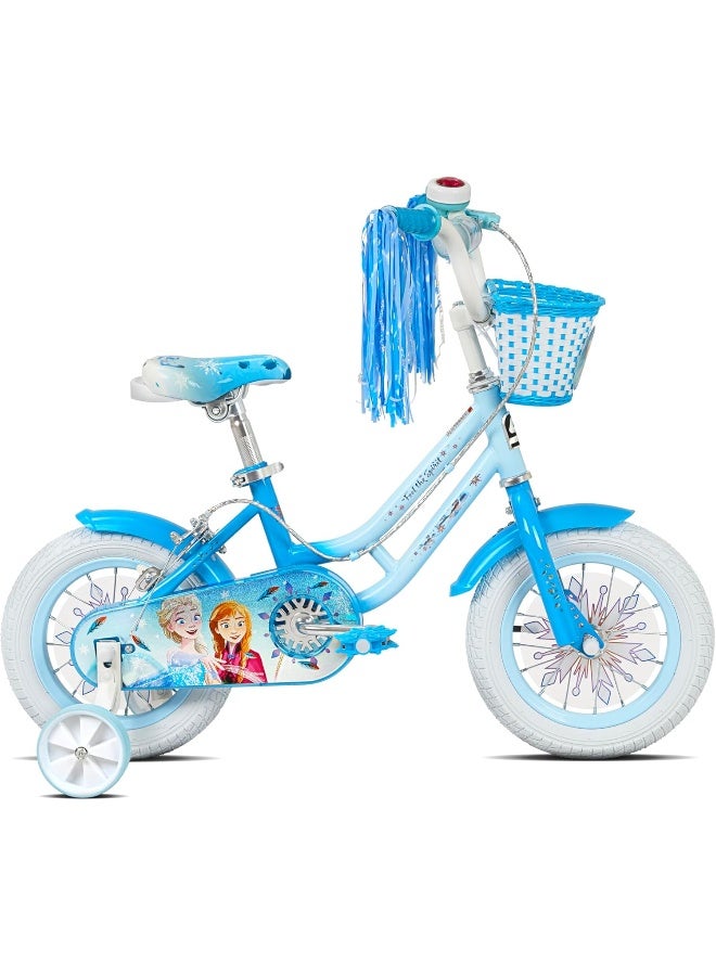 Spartan Disney Frozen Winter Frost 12-Inch Girls Bike | 12-Inch Wheel Size | Removable Training Wheels | Adjustable Seat | Front Basket, Rear Mudguard, Official Disney Frozen Graphics | Light Blue - Image 3