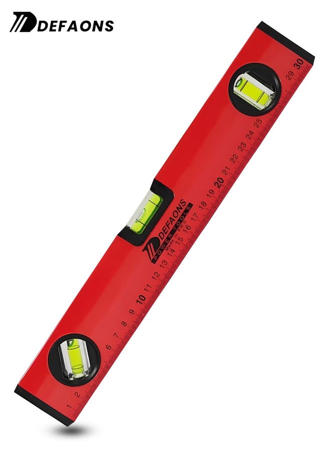 DEFAONS - DEFAONS Super magnetic Torpedo Level, 30cm, High visibility block vials, Shock Absorbent End Caps ,3 Bubbles with Different Tilt Orientation. - Image 1
