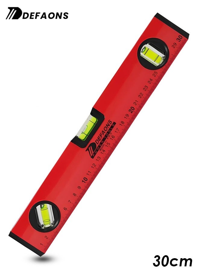 DEFAONS - DEFAONS Super magnetic Torpedo Level, 30cm, High visibility block vials, Shock Absorbent End Caps ,3 Bubbles with Different Tilt Orientation. - Image 1