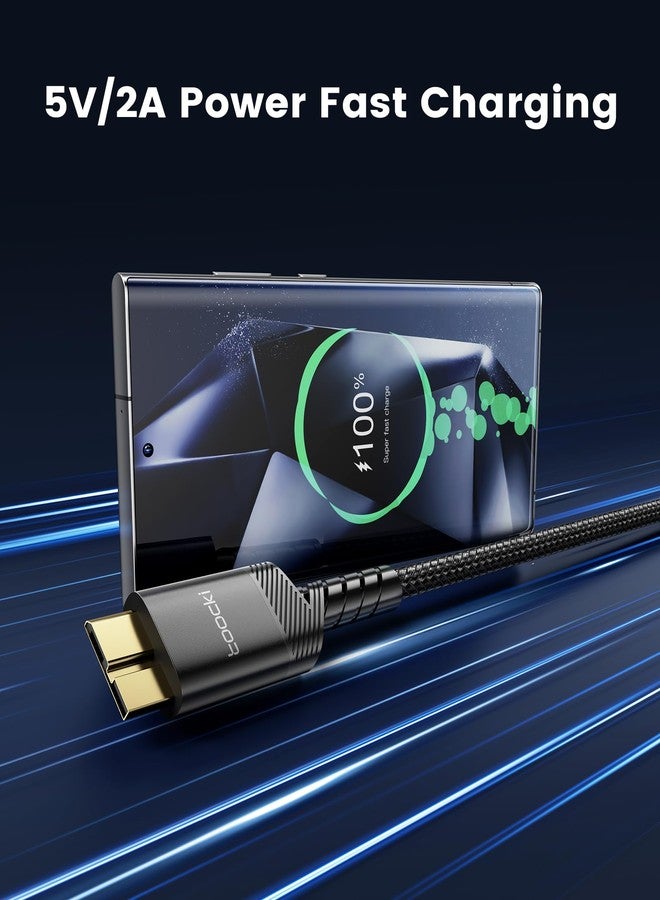 toocki كابل قرص صلب USB 3.0 نوع C إلى Micro B، عبوة 2، 1.5 قدم 5Gbps، متوافق مع سامسونج جالاكسي S5، نوت 3، ماك بوك إير/برو (USB C-Micro B) - Image 5