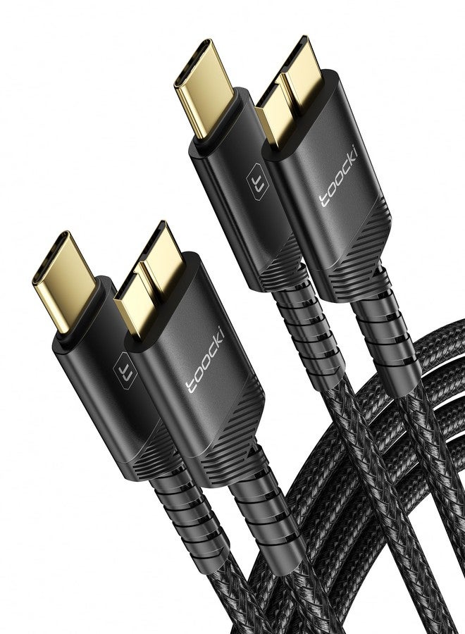 toocki كابل قرص صلب USB 3.0 نوع C إلى Micro B، عبوة 2، 1.5 قدم 5Gbps، متوافق مع سامسونج جالاكسي S5، نوت 3، ماك بوك إير/برو (USB C-Micro B) - Image 1
