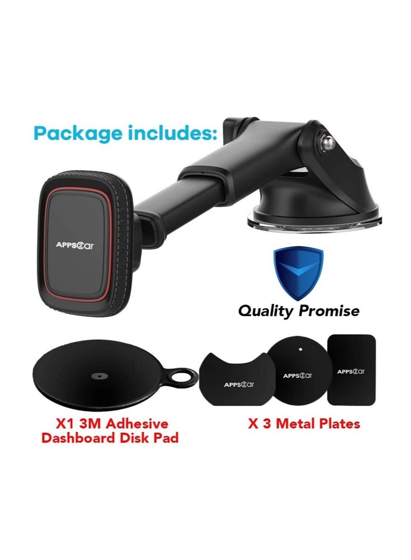 ELTRAZONE Magnetic Strength Suction Cup Car Phone Mount Holder with Adjustable Telescopic Arm - Image 2