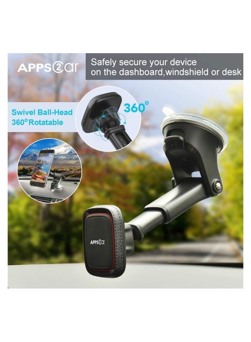 ELTRAZONE Magnetic Strength Suction Cup Car Phone Mount Holder with Adjustable Telescopic Arm - Image 4