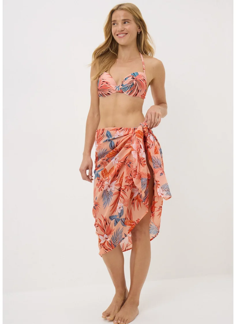 Matalan Coral Tropical Leaf Sarong