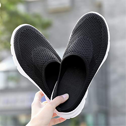 ChicWind Womens Slip-on Sneaker House Slippers Closed Toe Lightweight Mule Shoes Black 6.5 - Image 4