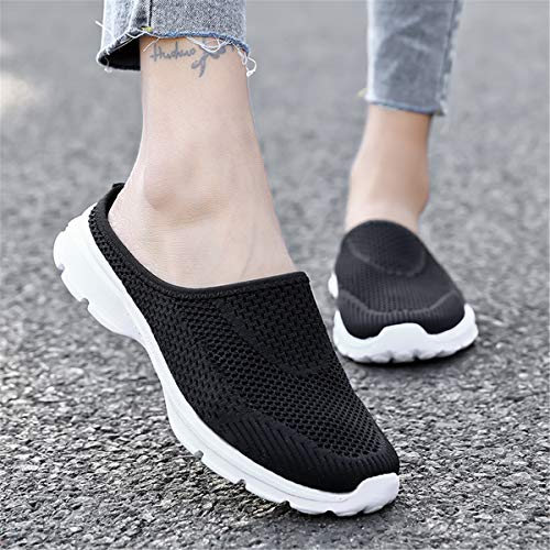 ChicWind Womens Slip-on Sneaker House Slippers Closed Toe Lightweight Mule Shoes Black 6.5 - Image 5