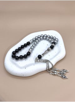 MAJOOD Original Design/33 Natural Mother Of Fritary Pearls With Natural Agate Prayer Beads/Tasbih/10mm  - Image 4