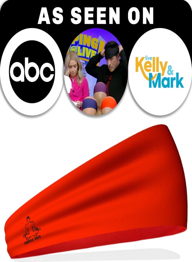 يمبل تايب شريط مطاطي للصدغ، عصابات رأس للرجال والنساء - عصابة رأس رياضية ماصة للعرق للرجال، مناسبة للجري والتدريب المتقاطع واليوغا وركوب الدراجات، وآمنة للاستخدام مع الخوذة - أحمر - Image 2