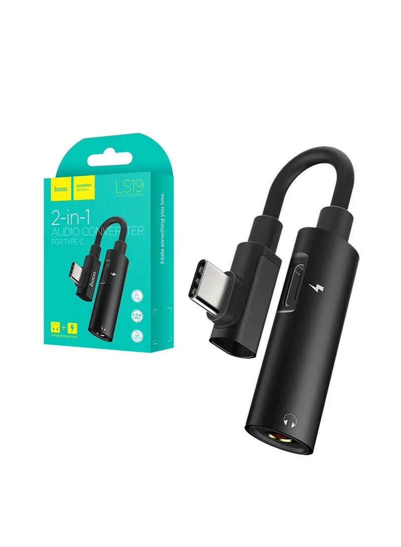 Hoco Adapter Type-C to 3.5 mm 2 in 1 audio converter - Image 1