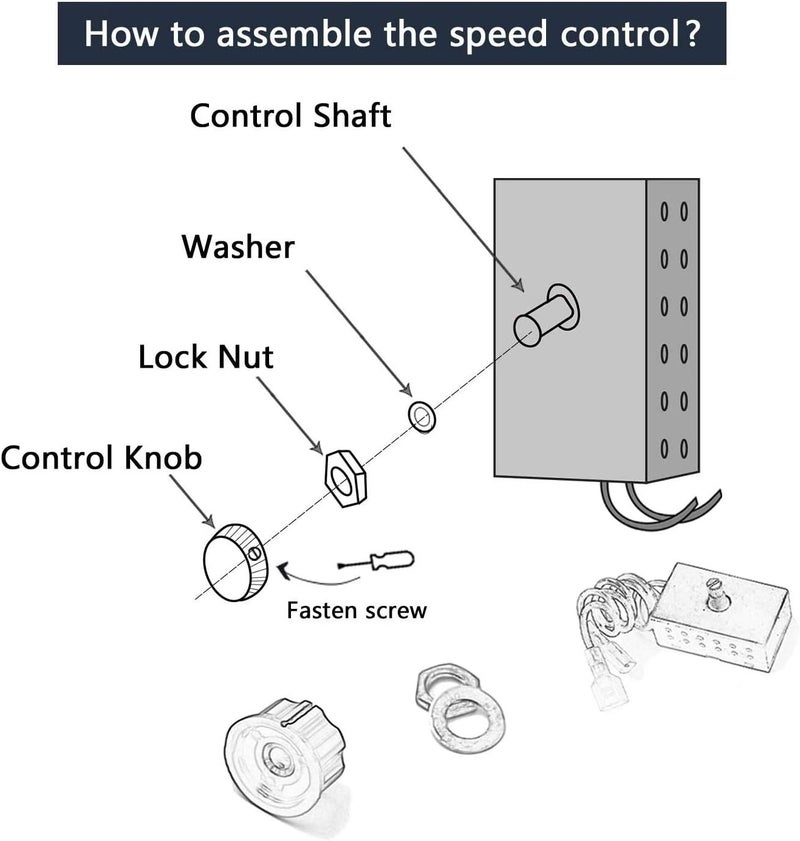 Criditpid Fireplace Stove Blower Fan Variable Rheostat Speed On/Off Switch Control, Fan Speed Control for Fireplace Stove Blower - Image 3