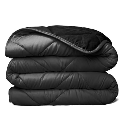 ViscoSoft Essentials Reversible Down Alternative Quilted Comforter with Corner TabsAllSeason Plush Microfiber Fill Machine Washable BlackGray Full