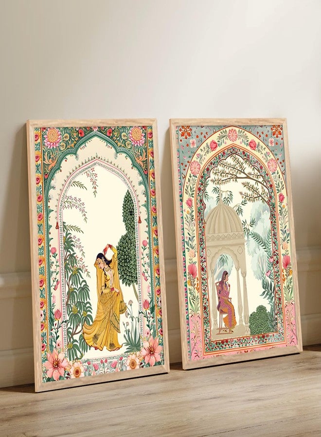HOTHOUSE Indian Madhubani Wall Decoration Traditional Art With Frame For Living Room Bed Room Hotel Wall Decor Digital Reprint Engineered Wood Set of 2 (10 X 13 inch) - Image 5