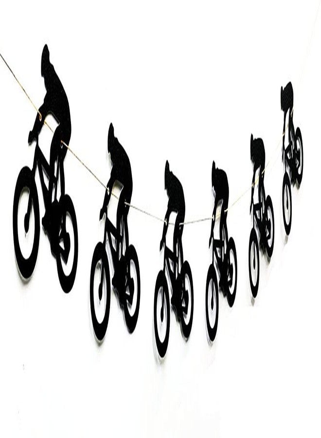 Paity Black Bicycle Sports Theme Garland for Birthday, Bachelorette Party Decorations - Image 3