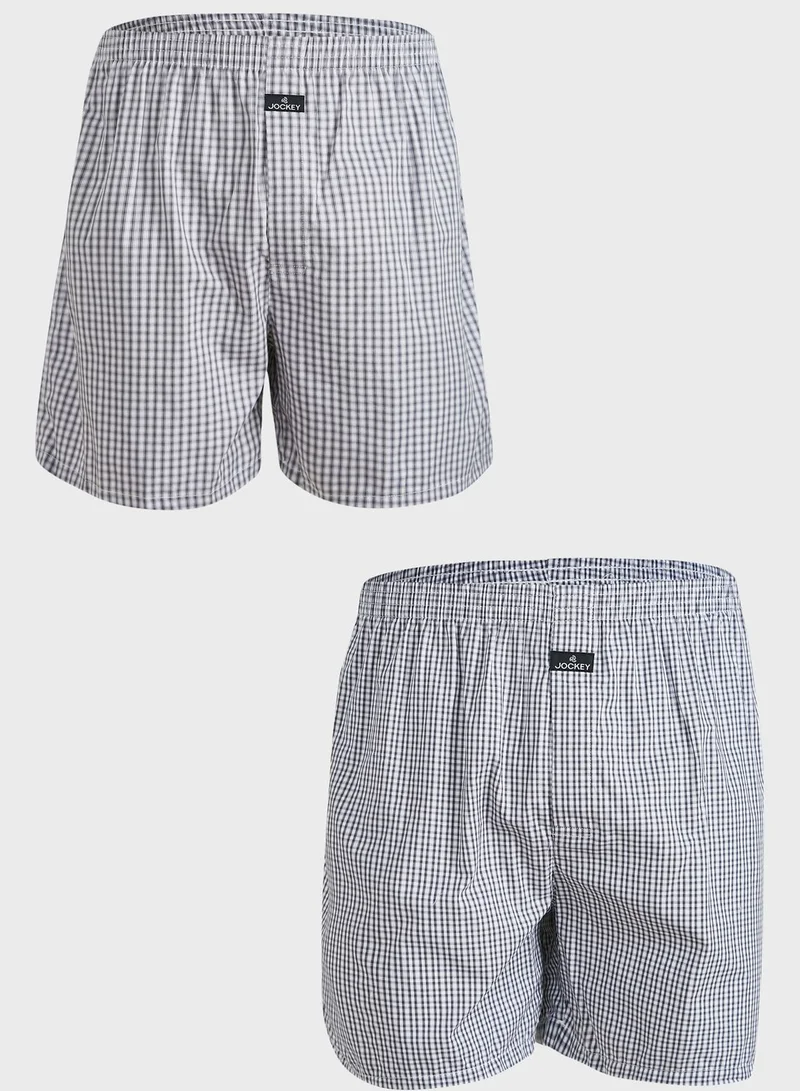 JOCKEY 2 Pack Checked Boxer