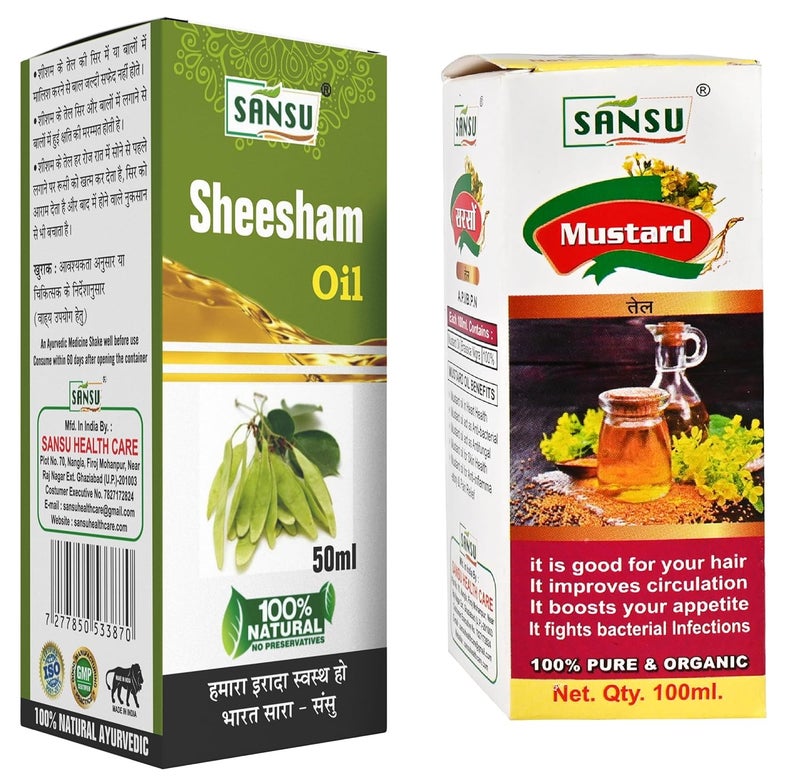 Sansu Sheesham Oil 100ml Mustard Oil 100ml Combo Pack of 2 - Image 1