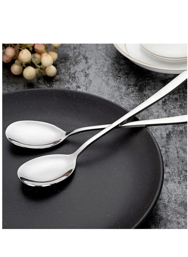 Stainless Steel Coffee Spoon 12PCS Long Handle Ice Cream Spoon Cocktail Stirring Spoons for Sugar Dessert(Silver) (12PCS) - Image 4