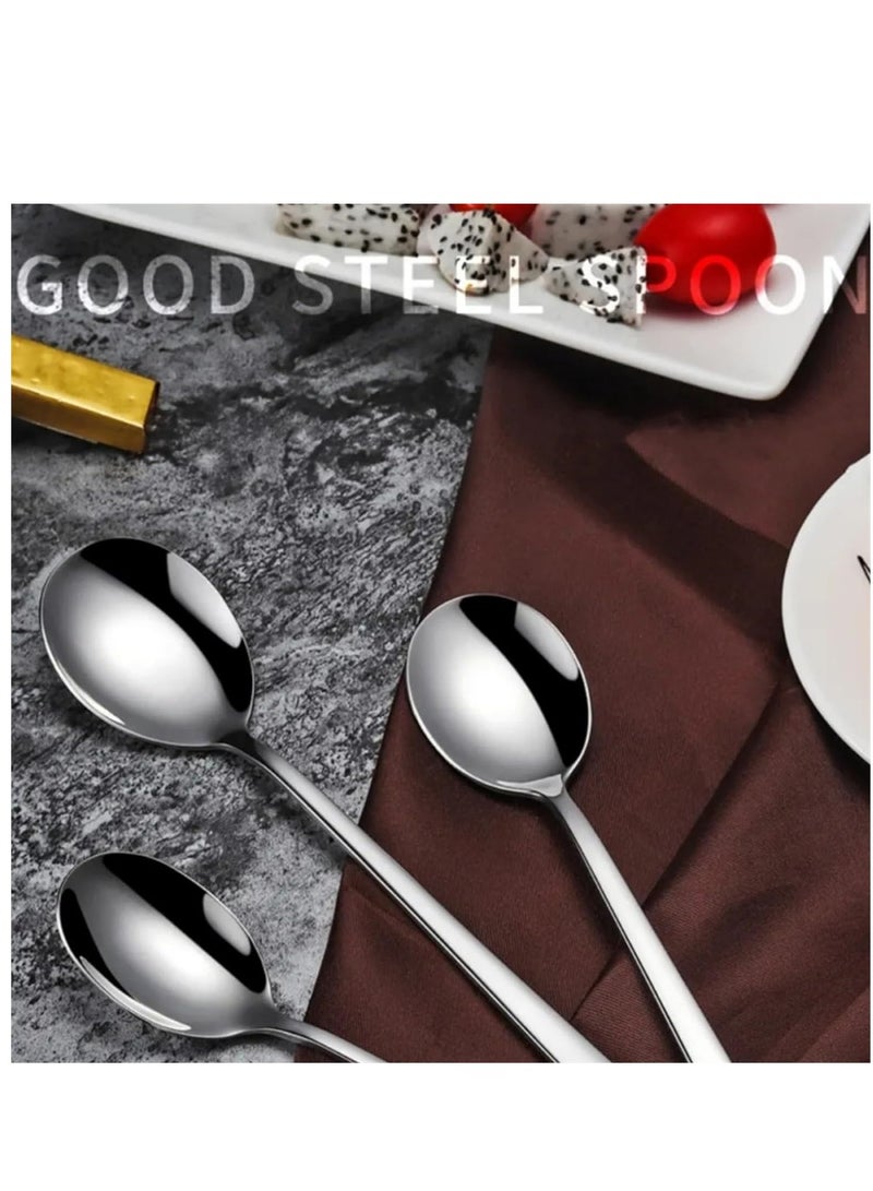 Stainless Steel Coffee Spoon 12PCS Long Handle Ice Cream Spoon Cocktail Stirring Spoons for Sugar Dessert(Silver) (12PCS) - Image 5